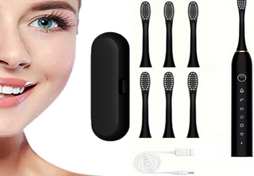 Sonic Electric Toothbrush incl. Eight Replacement Heads - Available in Two Colours