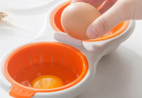 Microwaveable Double Cup Egg Poacher