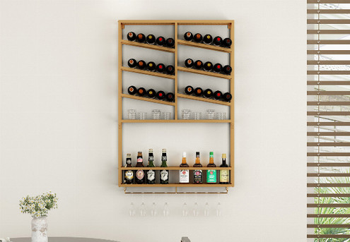 Multifunctional Wall Mounted Metal Wine Rack