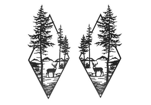 Metal Forest Deer Wall Decor - Option for Two-Pack