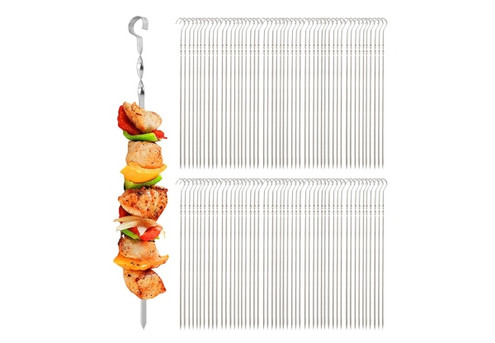 50-Piece Long Stainless Steel Skewers - Option for Two-Pack
