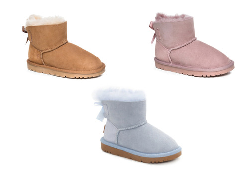 OZWEAR UGG Kids Water-Resistant Bailey Bow Boots - Six Sizes & Three Colours Available