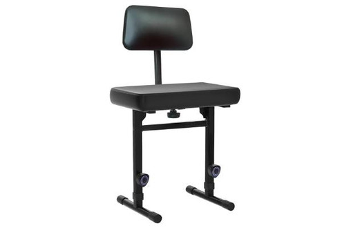 Black Adjustable & Ergonomic Piano Stool with Soft Padded Cushion