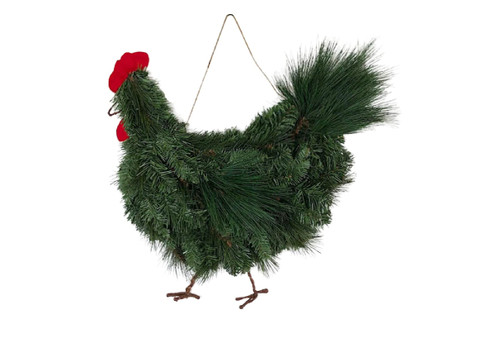 Hanging Christmas Rooster Wreath