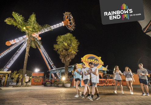 Rainbow's End Winter Lights Night Rides Pass - Option for 4 People Pass, or 4 People Pass plus Arcade Credit & Hologate Virtual Reality Quad Play - Valid Any Saturday from 29th June to 20th July