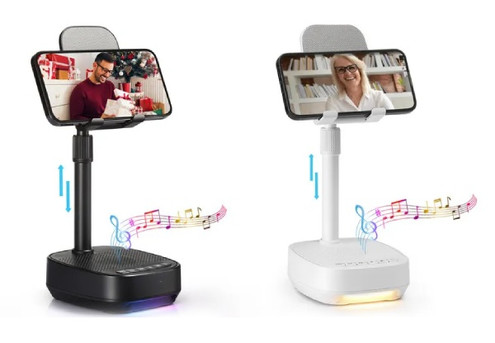 Three-in-One Phone Stand with Wireless Bluetooth Speaker & Night Light - Two Colours Available