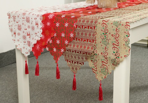 Christmas Printed Table Burlap Flag - Five Styles Available