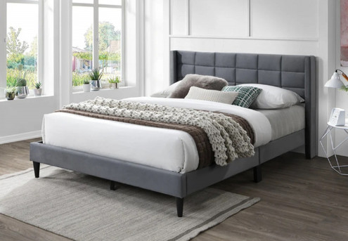 Neron Velvet Upholstered Bed Frame - Available in Three Sizes