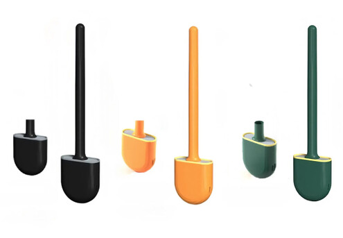 Silicone Toilet Brush with Long Handle - Available in Three Colours