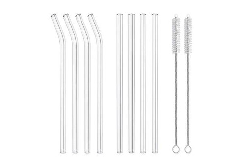 Eight-Piece Glass Straw Set