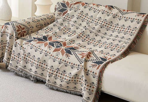 Washable & Reversible Sofa Cover Protector with Tassels - Available in Six Styles & 12 Sizes