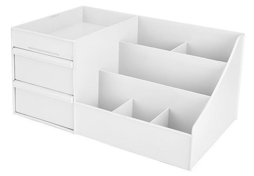 Nine-Compartment Makeup & Skincare Storage Box with Two Drawers - Option for Two