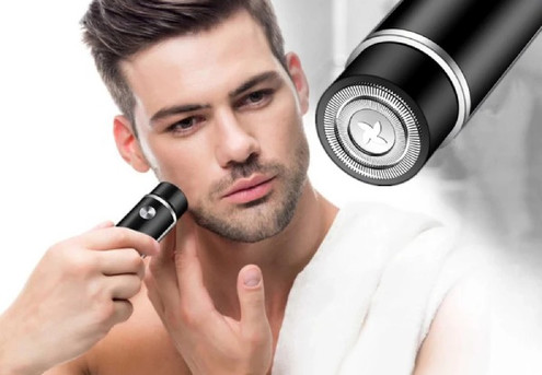 Mini Portable Rechargeable Electric Shaver with Charging Cable - Eight Colours Available