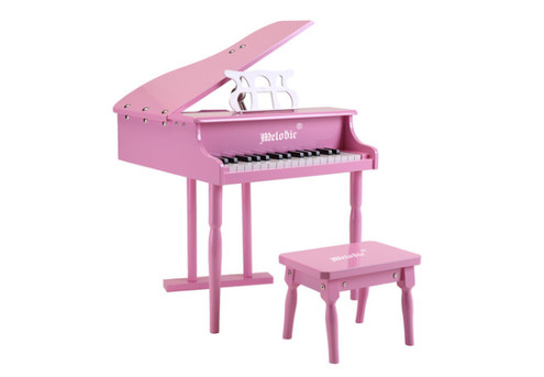 Melodic 30-Key Wooden Kids Piano Toy with Bench - Three Colours Available