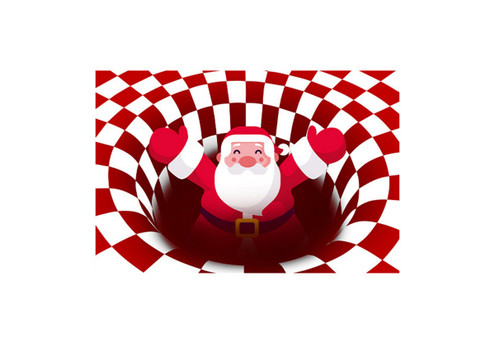 3D Christmas Square Floor Rug - Available in Two Styles & Option for Two-Piece