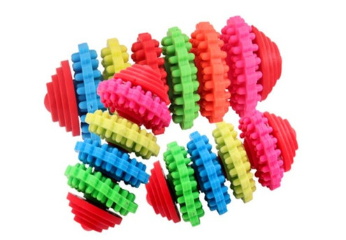 10-Pieces TPR Bite Resistant Colorful Grinder Teeth Dog Toy - Two Sizes Available