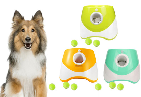 Automatic Dog Ball Launcher Incl. Three Balls - Three Colours Available