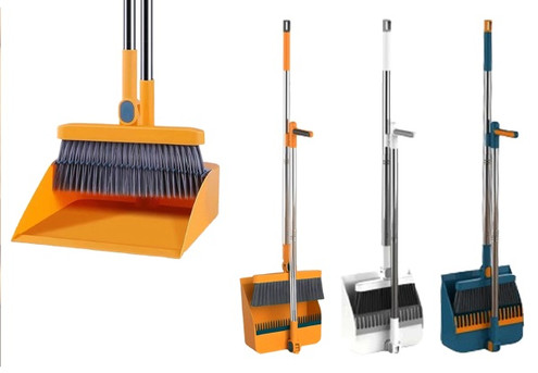 Rotatable Broom with Dustpan Set - Three Colours Available
