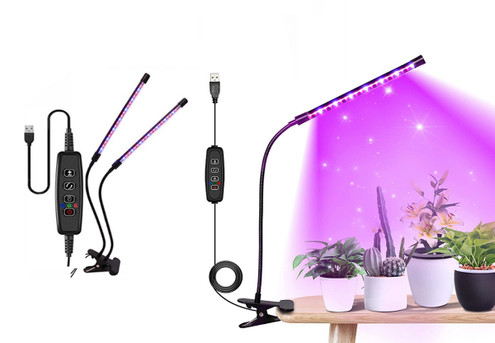 Indoor Plant Clip-On Grow Light - Available in Two Styles & Option for Two