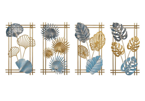 Metal Leaf Hanging Wall Art Decoration - Available in Four Styles & Option for Two-Pack