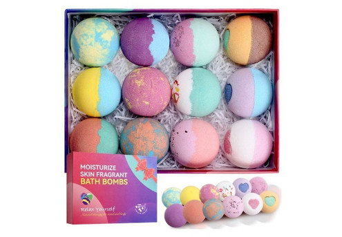 12-Piece Bubbly Bath Bombs Gift Set