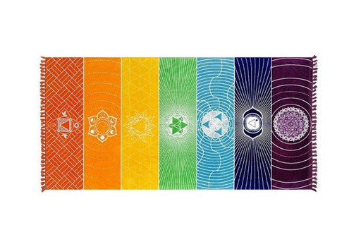 Rainbow Chakra Beach Towel - Option for Two-Pack