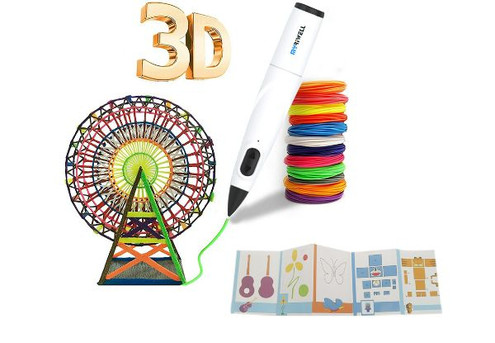 3D DIY Crafting Doodle Drawing Printing Pen with 12 Filaments - Option for Two-Pack