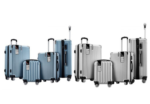 Four-Piece Lightweight Checked Luggage Set - Six Colours Available