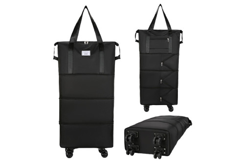 Expandable Foldable Duffel Bag Suitcase with Removable Wheels - Available in Two Colours & Three Sizes