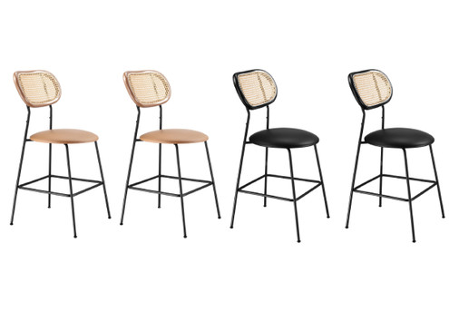 Two-Pack Rattan Bar Stool - Two Colours Available
