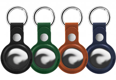Four-Pack PU Cover Holder Keychains Compatible with Air Tag