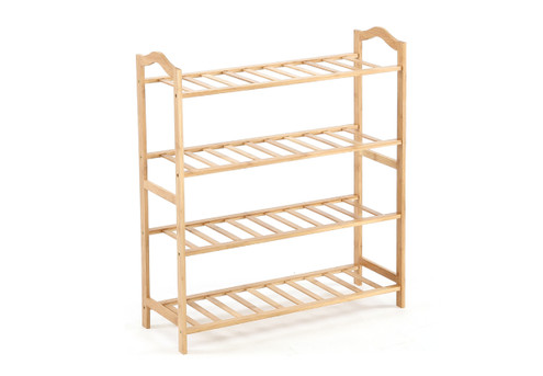 Levede Four-Tier Bamboo Shoe Rack Storage