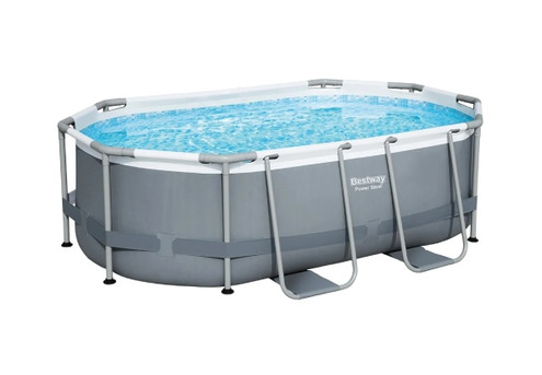 3.05m Bestway Power Steel Oval Above Ground Swimming Pool with Filter Pump Set