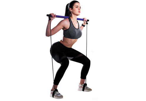 Portable Pilates Bar Kit with Resistance Band - Three Colours Available & Option for Two-Pack