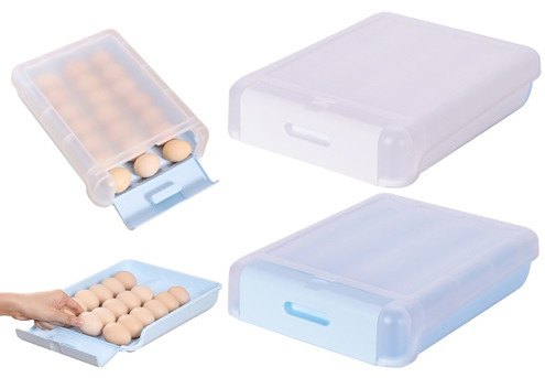 Automatic Scrolling Egg Storage Box Dispenser - Two Colours Available