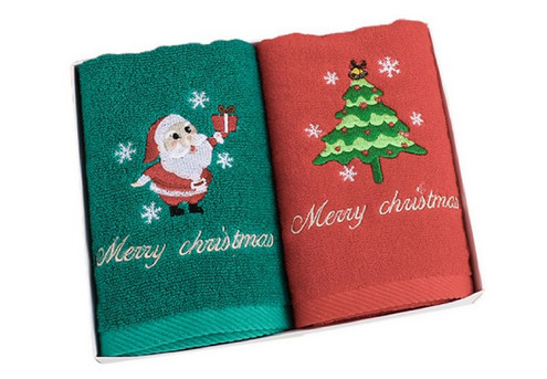 Two-Pack Christmas Embroidery Design Towels