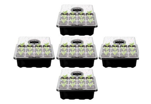 Five-Pack of 12-Cell Seed Starter Tray Kit