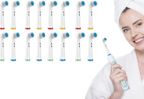 16-Piece Electric Toothbrush Head Compatible with Oral B - Four Options Available