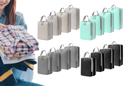 Four-Pack Compression Packing Cubes - Option for Eight-Pack & Four Colours Available