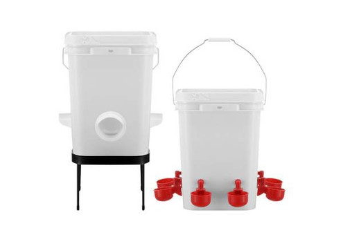 Automatic 20L Chicken Feeder Waterer Set with Stand