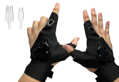 Rechargeable Fishing Flashlight Gloves - Option for Two-Pairs