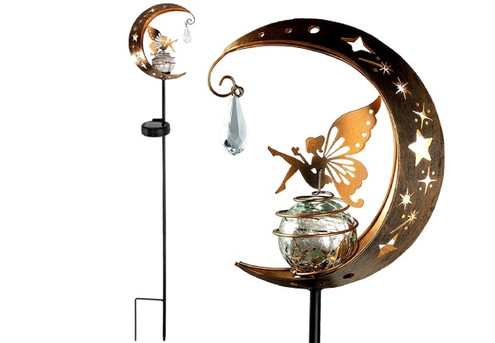 Solar Fairy Lamp with Moon Outdoor Yard Decorative Stake Lamp - Option for Two