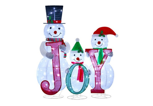 Three-Piece 3D Christmas Snowman LED Lights