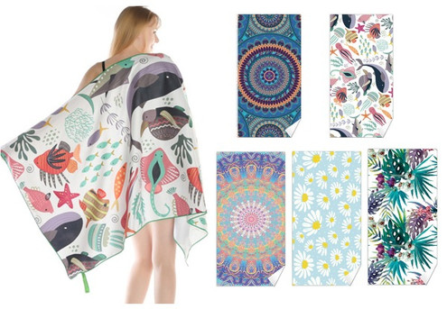 Large Quick-Dry Beach Towel - Five Styles Available & Option for Two-Pack