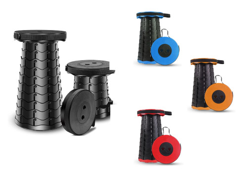 Portable Folding Telescopic Collapsible Stool - Available in Four Colours