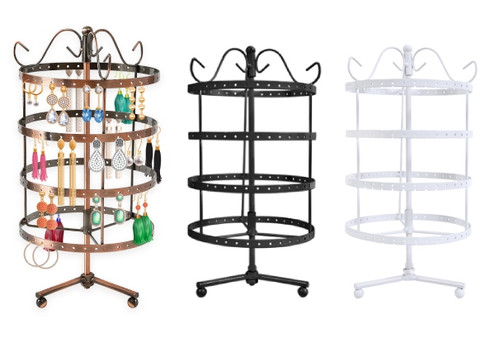 Four-Tier Earring Jewellery Metal Stand Display Holder - Three Colours Available