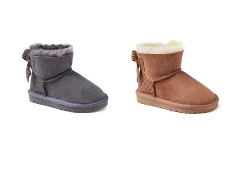 Ugg Kids Water-Resistant One Bailey Bow Corduroy Boots - Available in Two Colours & Six Sizes