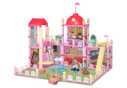 73cm Lighted Doll House Playset with Elevator, Six Rooms & Two Storeys