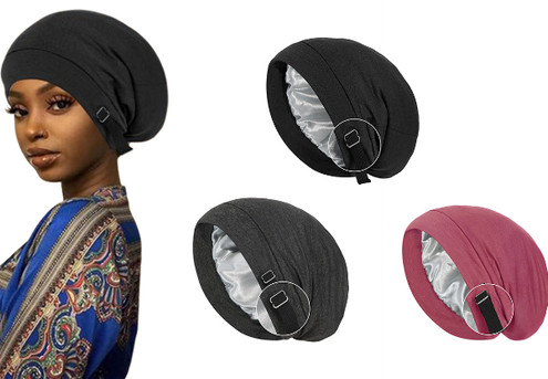 Sleeping Satin Bonnet Hair Wrap - Available in Three Colours & Option for Two