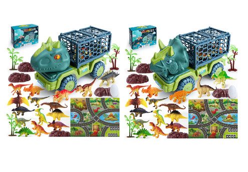 Dinosaur Truck Toy Incl. 15 Dino Figures Set - Two Options Available